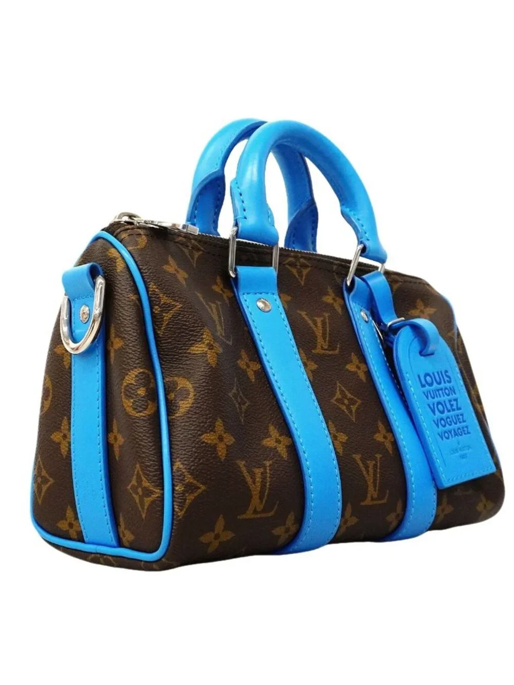 Louis Vuitton Handbag Monogram Keepall Bandouliere 25 Brown Gaston Blue 2-Way